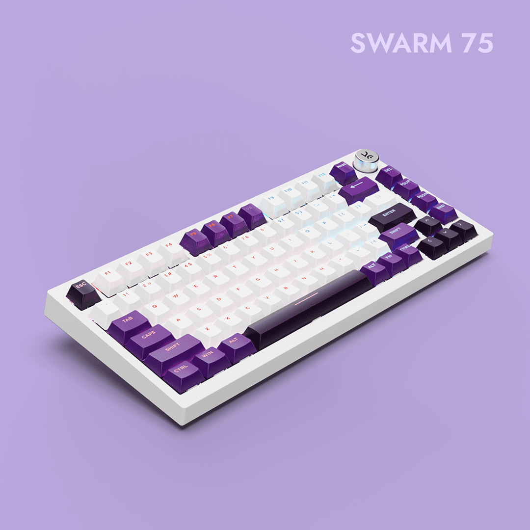 Swarm 75 White Purple Wireless Gaming Keyboard