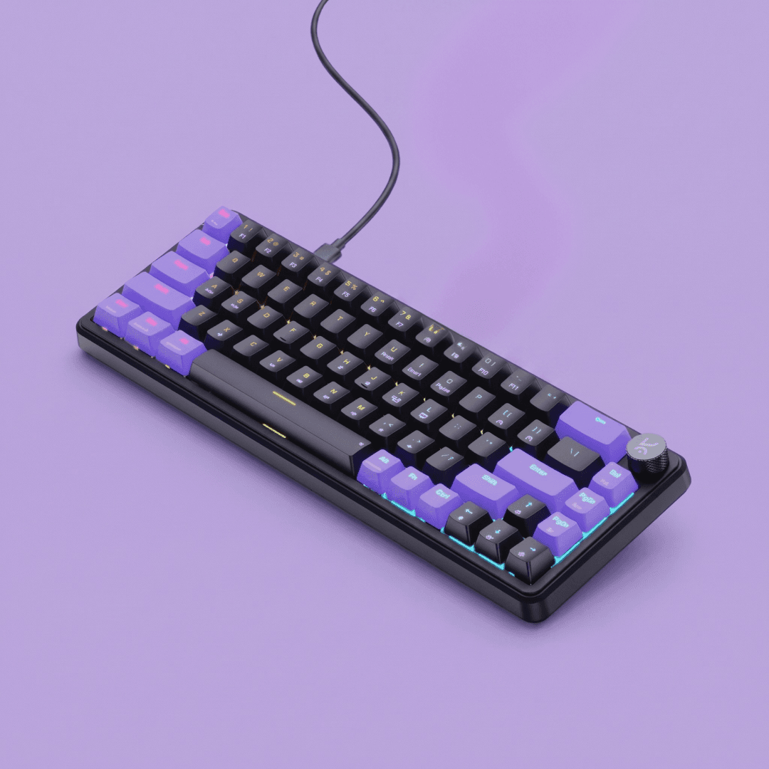 Hive65 Black Purple Wired Mechanical Gaming Keyboard