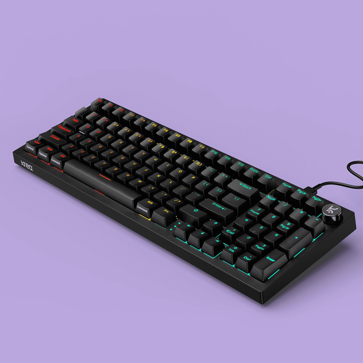 Hive98 V2 All Black Wired Mechanical Gaming Keyboard