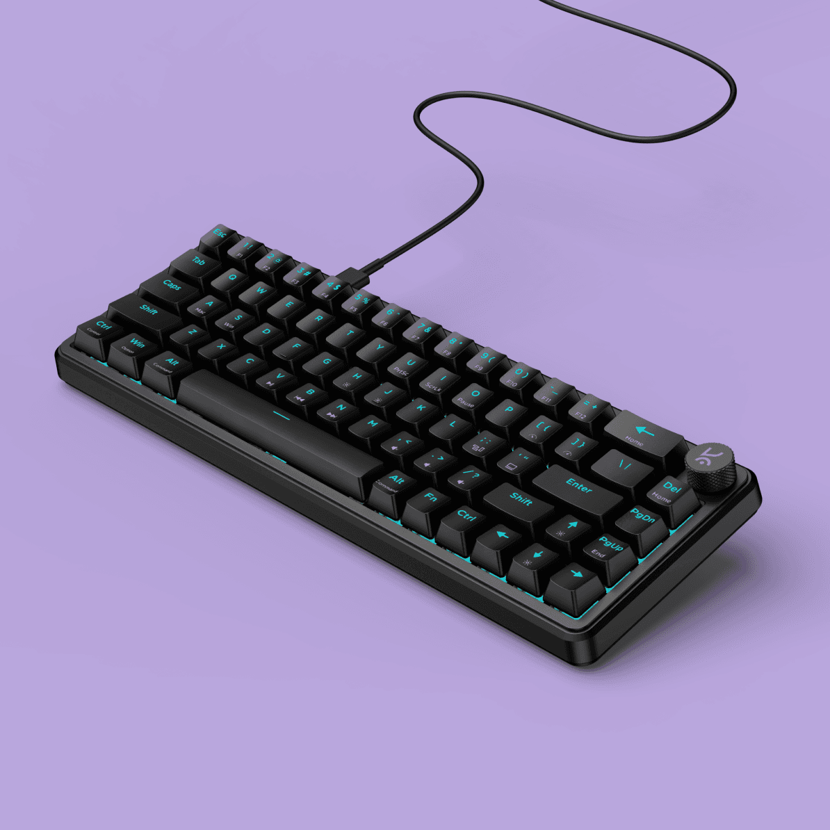 Hive65 All Black Wired Mechanical Gaming Keyboard