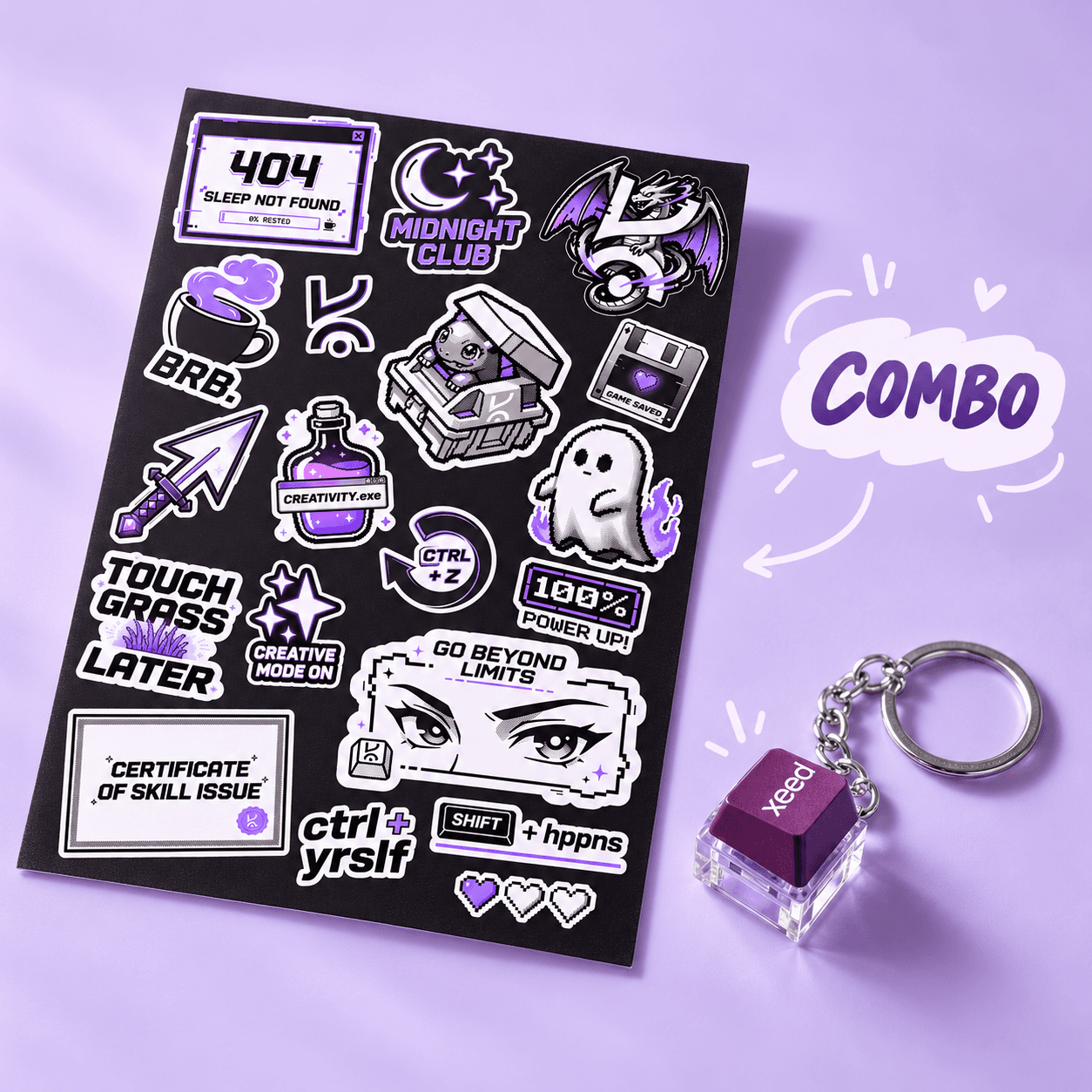 Sticker Pack + Keychain Combo